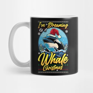 Funny Santa Whale Pun Mens Womens Ugly Christmas Orca Whale Mug